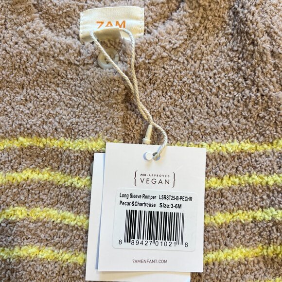 7 AM Enfant Stripe Teddy Romper / 3-6 months - Picture 4 of 4